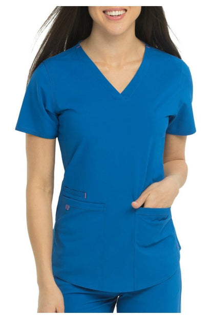 Med Couture Scrub Top Energy Serena Shirttail Hem V-neck in Royal at Parker's Clothing and Shoes.
