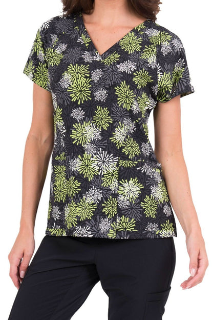 Med Couture Air Print Scrub Top Apple Starburst - Parker's Clothing & Gifts