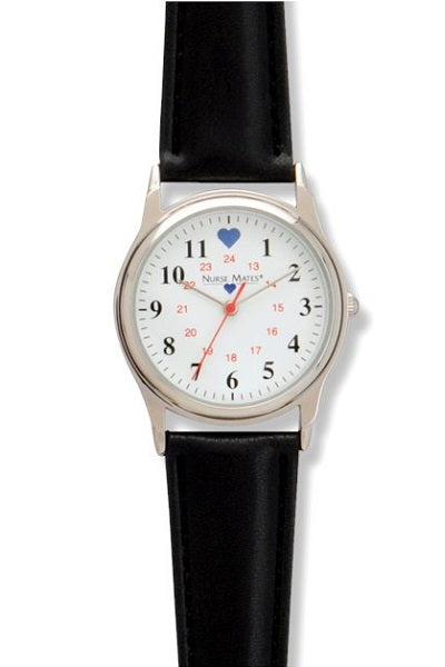 Nurse Mates Watch Analog With Second Hand Basic Military Black 1.25" at Parker's Clothing and Shoes.