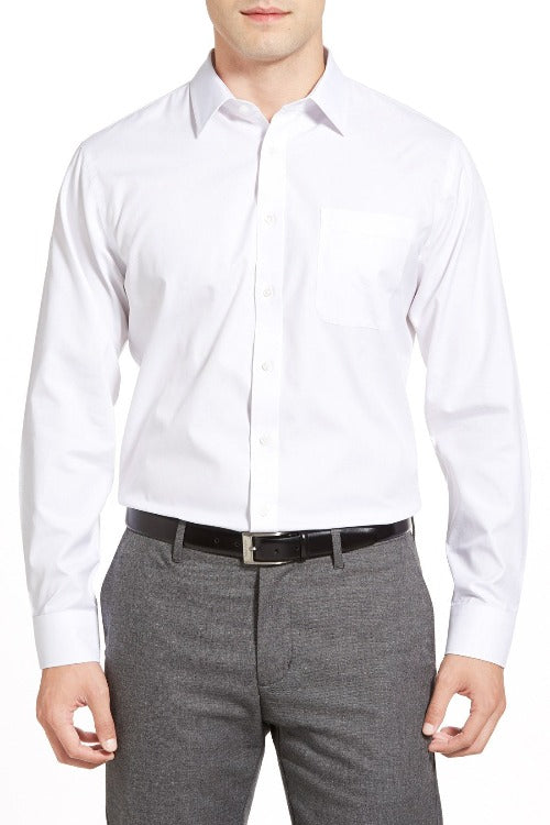 Thomas Dylan Spread Collar Dress Shirt Fitted in White at Parker's Clothing and Shoes.