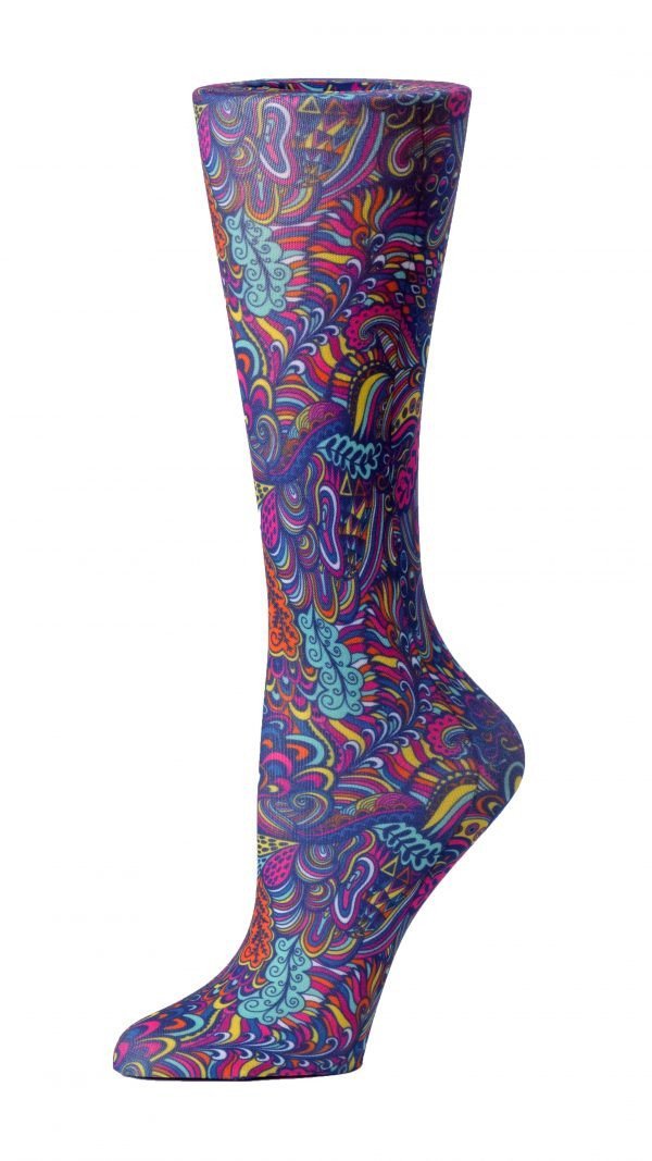 Cutieful Moderate Compression Socks 10-18 mmHg Knit in Print Patterns Abstract Flowers at Parker's Clothing and Shoes.