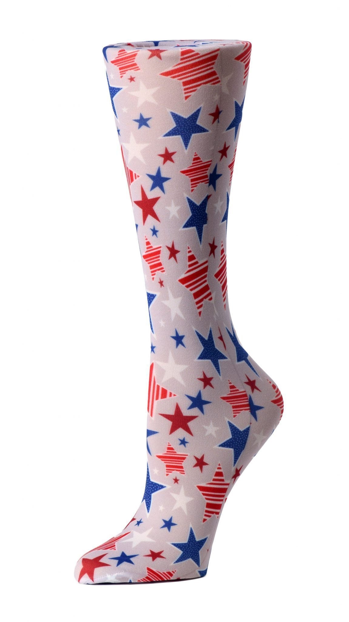 Cutieful Moderate Compression Socks 10-18 MMhg Wide Calf Knit Print Pattern American Stars at Parker's Clothing and Shoes.