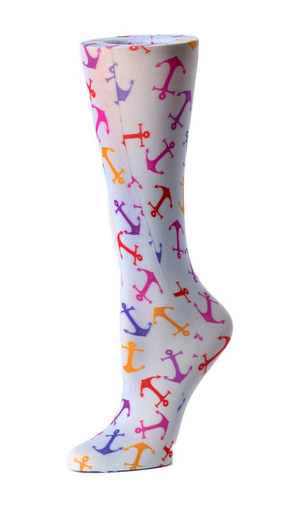 Cutieful Moderate Compression Socks 10-18 mmHg Knit in Print Patterns Anchors at Parker's Clothing and Shoes.
