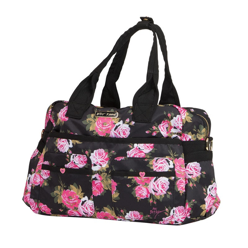 Betsey Johnson utlility bag in Beautiful Rose at Parker's Clothing and Shoes.