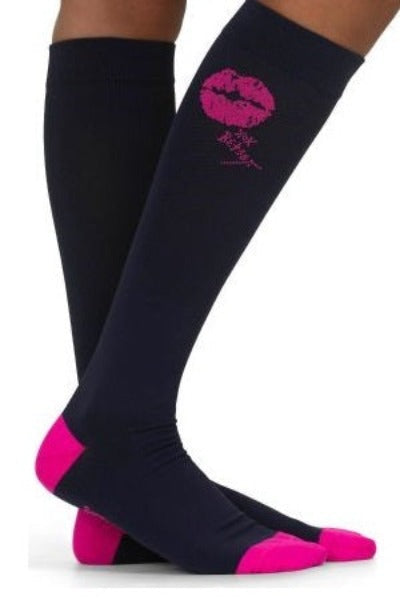 Betsey Johnson Mild Compression Socks in Navy XOX at Parker's Clothing and Shoes.