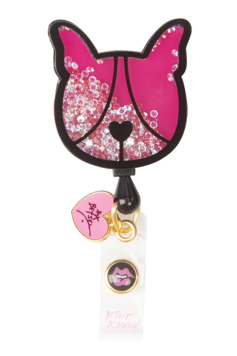 koi Betsey Johnson Puppy Shaker Badge Reel with retractable cord and snap badge holder at Parker's Clothing & Shoes.
