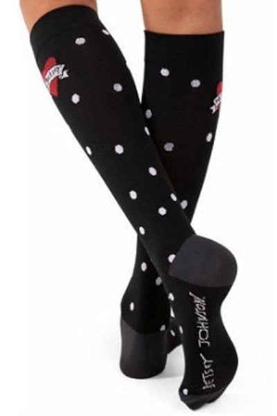 Betsey Johnson Mild Compression Socks in Dots at Parker's Clothing and Shoes.