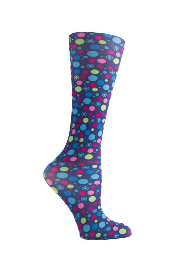 Cutieful Moderate Compression Socks 10-18 mmHg Knit in Print Patterns Bubbles at Parker's Clothing and Shoes.