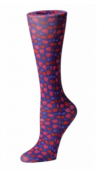 Cutieful Moderate Compression Socks 10-18 mmHg Knit in Print Patterns Berries at Parker's Clothing and Shoes.