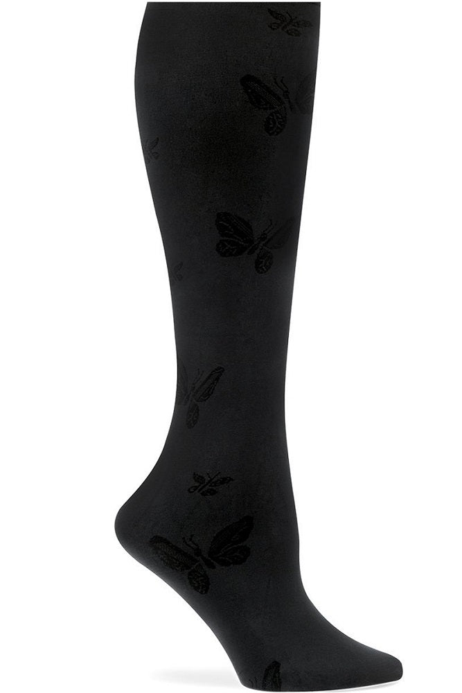 Nurse Mates butterfly texture 11 mmHg mild compression socks in Black at Parker's Clothing and Shoes.