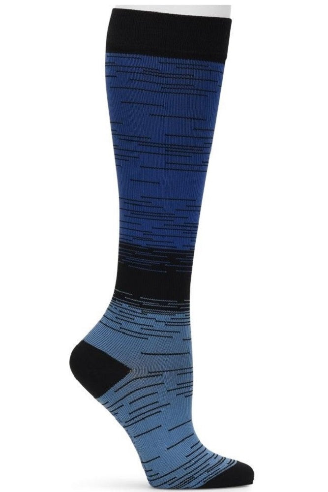 Nurse Mates Moderate Compression Socks Active 15-20 mmHg Blue Gradient at Parker's Clothing and Shoes.