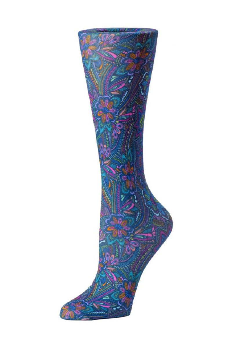 Cutieful Mild Compression Socks Sheer 8-15 mmHg in pattern Bright Flowers at Parker's Clothing and Shoes.