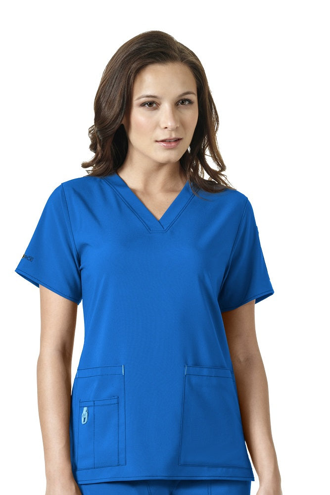 Carhartt Womens Scrub Top Cross-Flex V-Neck Media in Royal C12110 at Parker's Clothing and Shoes.
