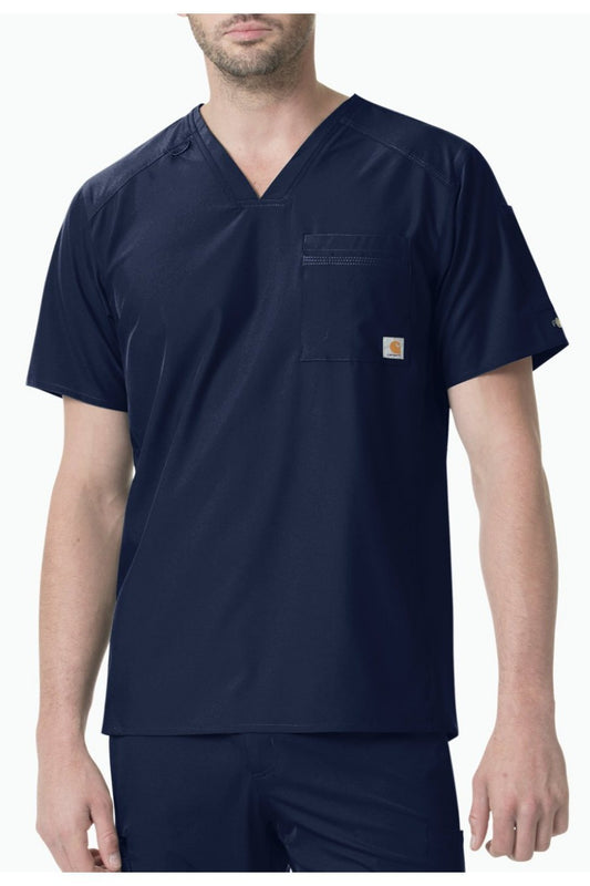 Carhartt Liberty Mens Scrub Top Slim Fit in Navy at Parker's Clothing & Scrubs