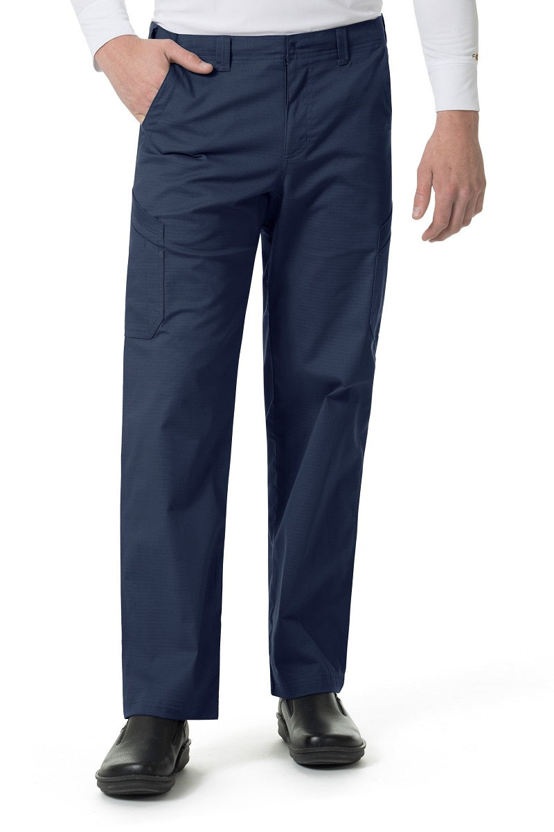 Carhartt Mens Scrub Pants Ripstop Stretch Rugged-Flex Cargo in Navy at Parker's Clothing and Shoes.