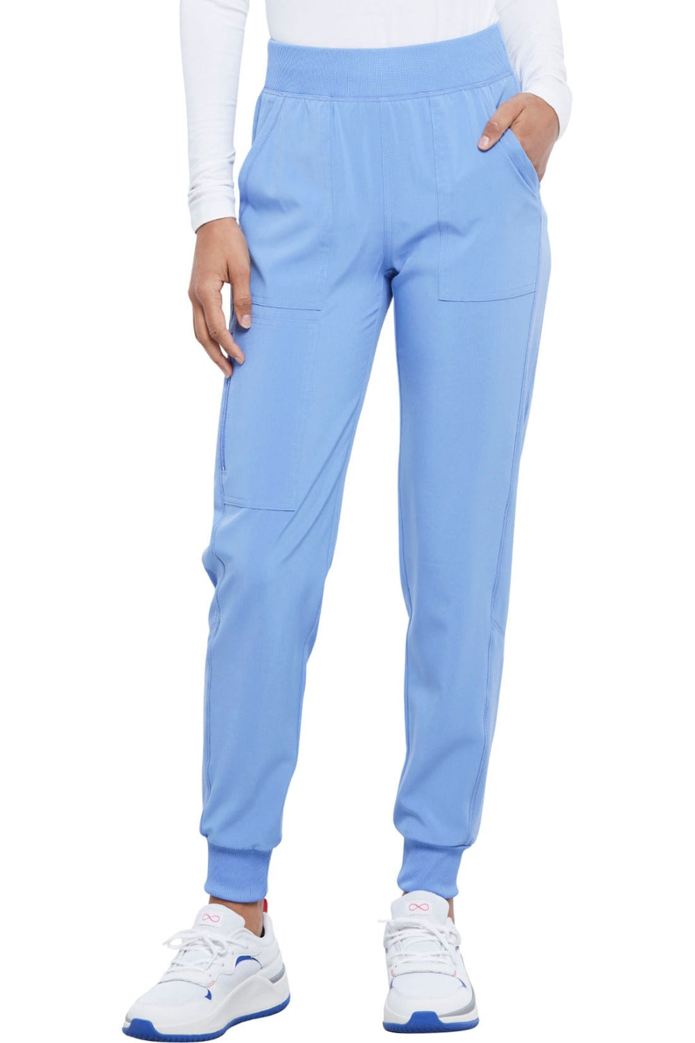 Cherokee Allura Petite Scrub Pant Pull On Jogger in Ciel at Parker's Clothing and Shoes.