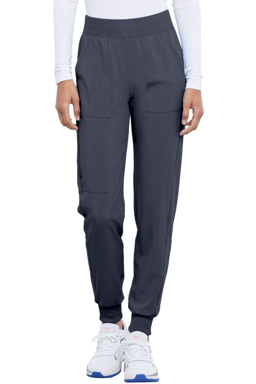Cherokee Allura Petite Scrub Pant Pull On Jogger in Pewter at Parker's Clothing and Shoes.