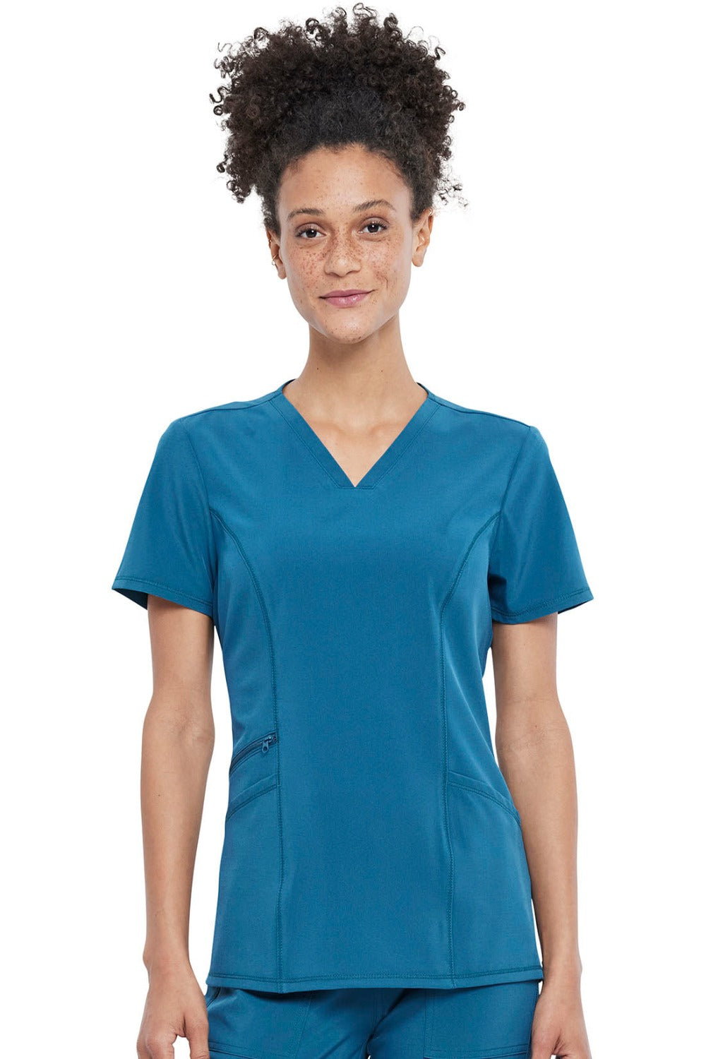 Cherokee Allura V-Neck Scrub Top in Caribbean at Parker's Clothing and Shoes.