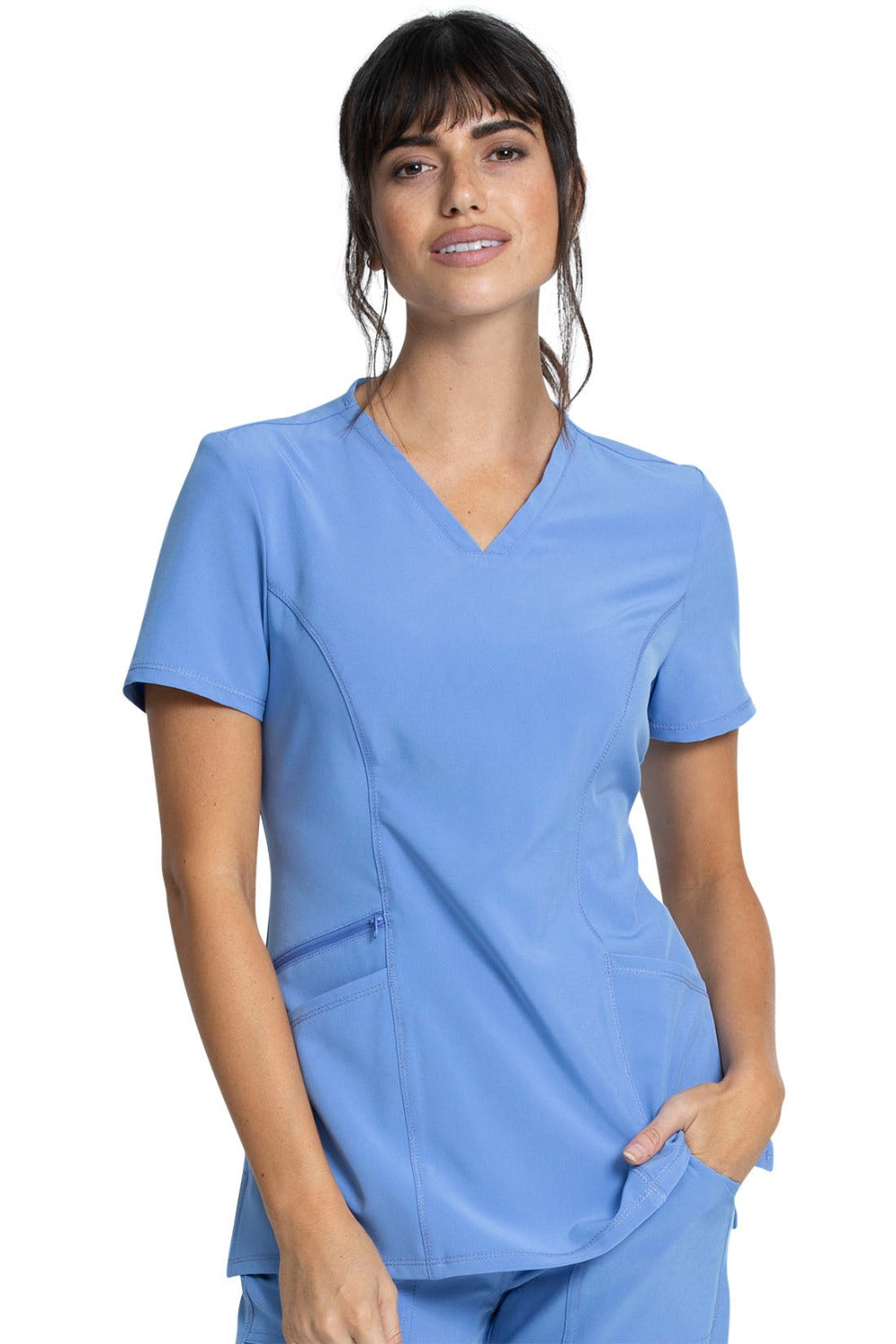 Cherokee Allura V-Neck Scrub Top in Ciel at Parker's Clothing and Shoes.