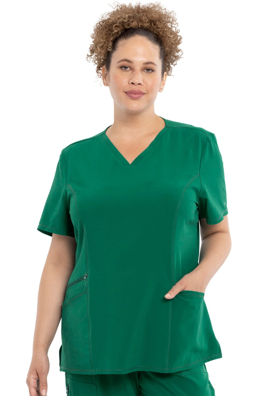 Cherokee Allura V-Neck Scrub Top in Hunter at Parker's Clothing and Shoes.