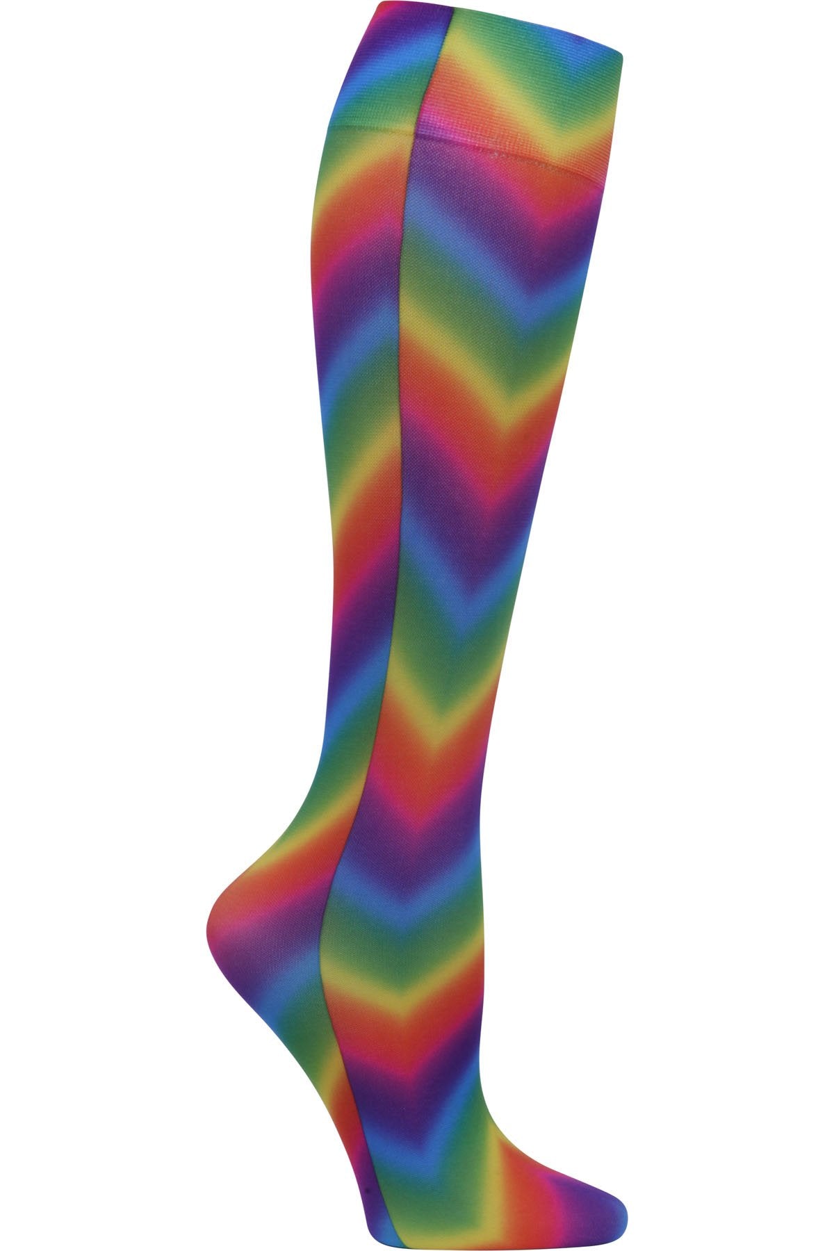 Celeste Stein Mild Compression Socks 8-15 mmHG Zigzag Rainbows at Parker's Clothing and Shoes.