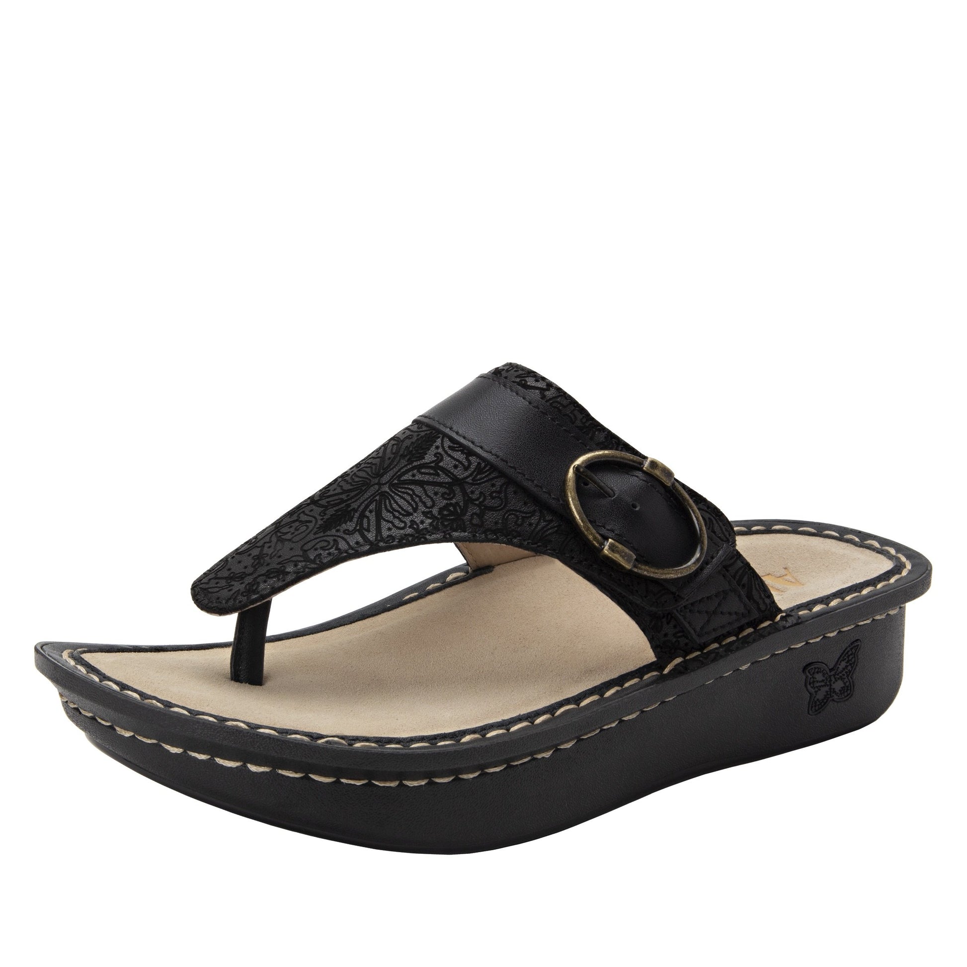 Alegria Sale Shoe Size 38 Cody Thong Sandal in Trellis at Parker's Clothing and Shoes.