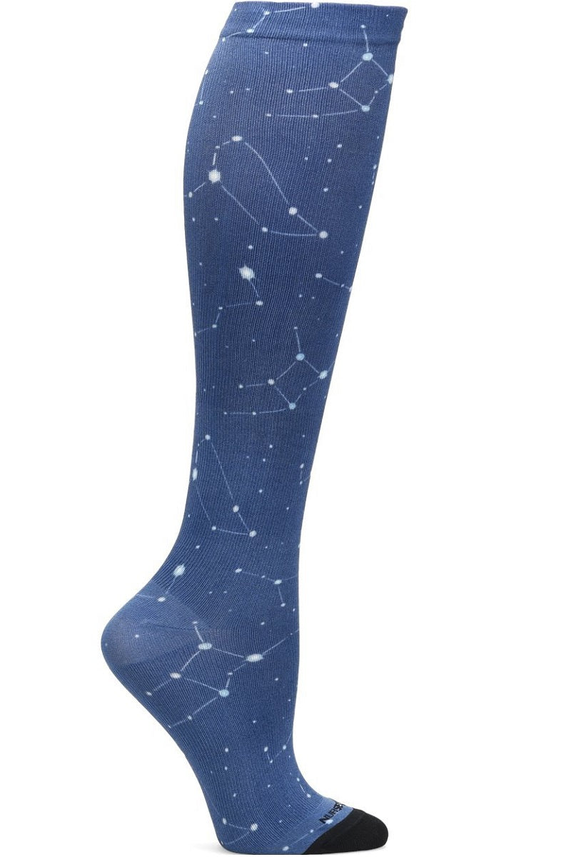 Nurse Mates Mild Compression Socks 360° Seamless 12-14 mmHg at Parker's Clothing and Shoes. Celestial Sky