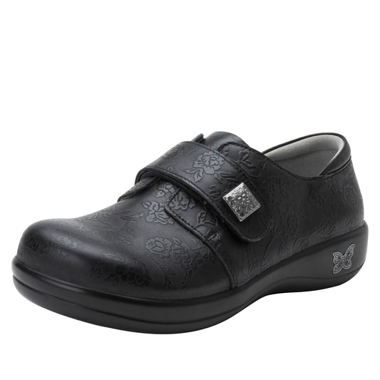 Alegria Joleen Class Act Professional Shoe in Black Embossed Leather at Parker's Clothing and Shoes.