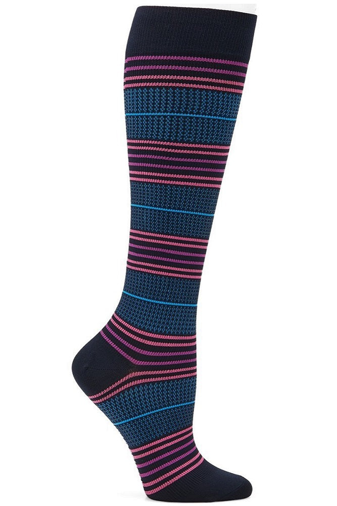 Nurse Mates Moderate Compression Socks Active 15-20 mmHg Cool Stripe at Parker's Clothing and Shoes.