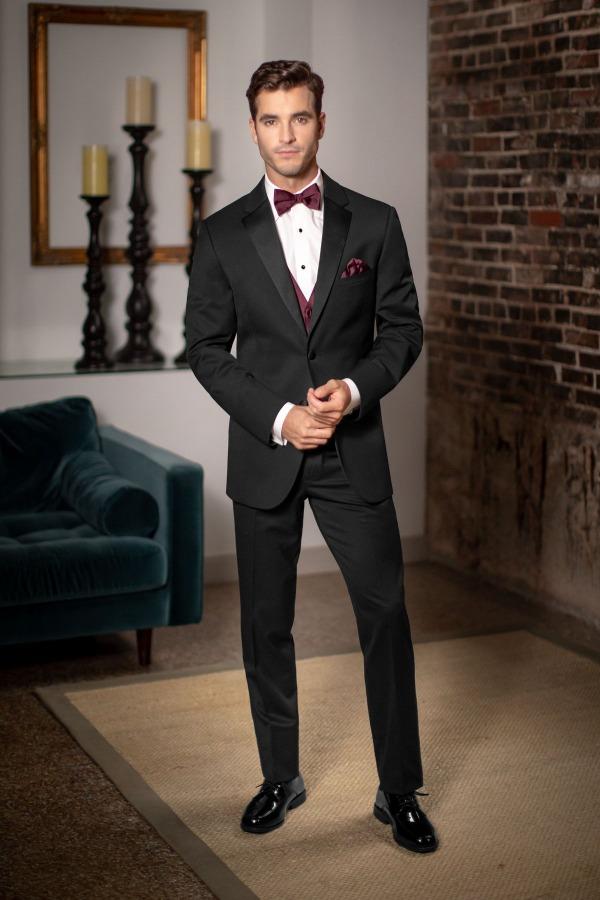 Jim's Formal Wear Tuxedos Diamond Collection Legacy Black Performance Stretch Suit at Parker's Clothing and Shoes.