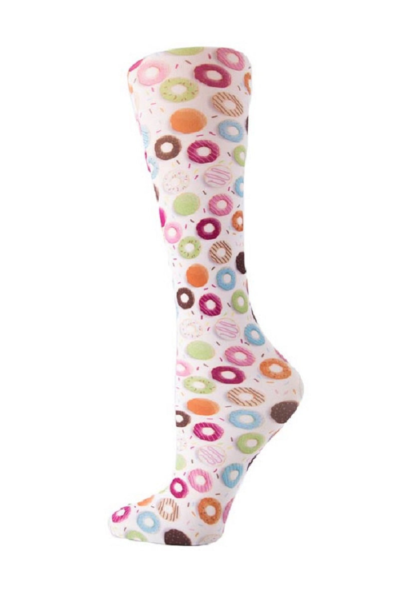 Cutieful Mild Compression Socks Sheer 8-15 mmHg in pattern Donuts at Parker's Clothing and Shoes.
