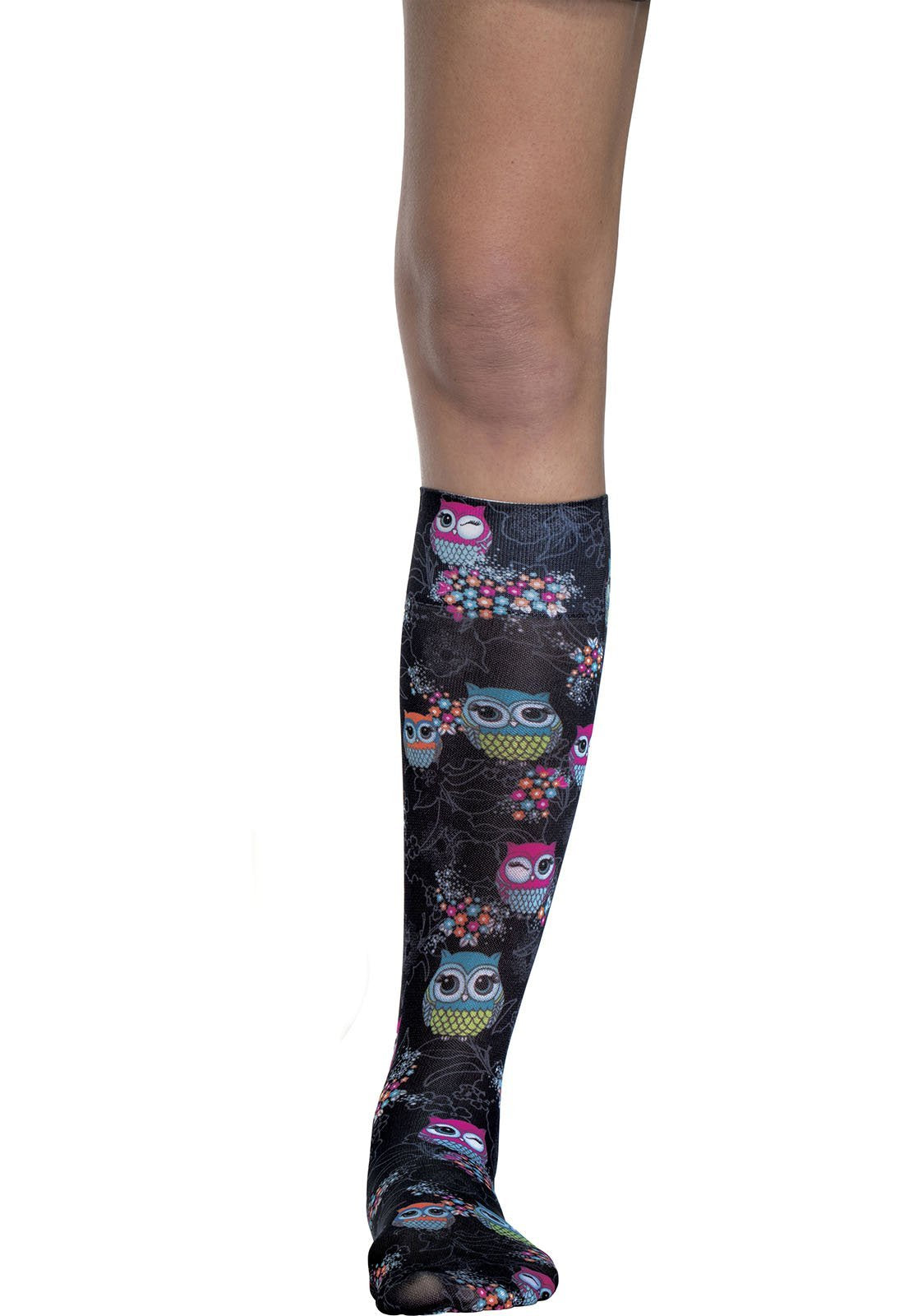 Cherokee Fashion Support Mild Compression Socks 8-15 mmHG Too Cute To Hoot at Parker's Clothing and Shoes.