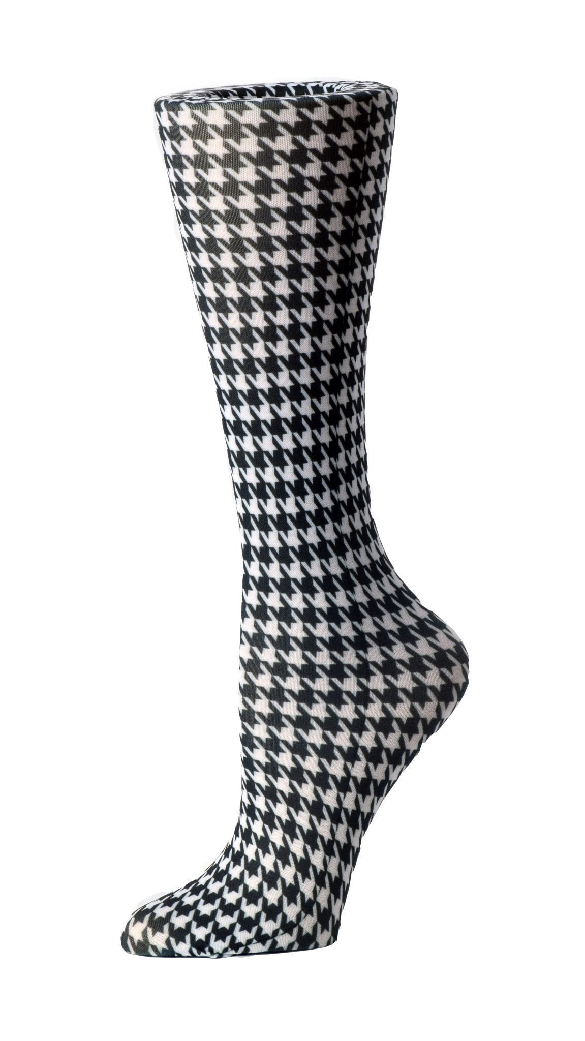 Cutieful Moderate Compression Socks 10-18 MMhg Wide Calf Knit Print Pattern Houndstooth at Parker's Clothing and Shoes.