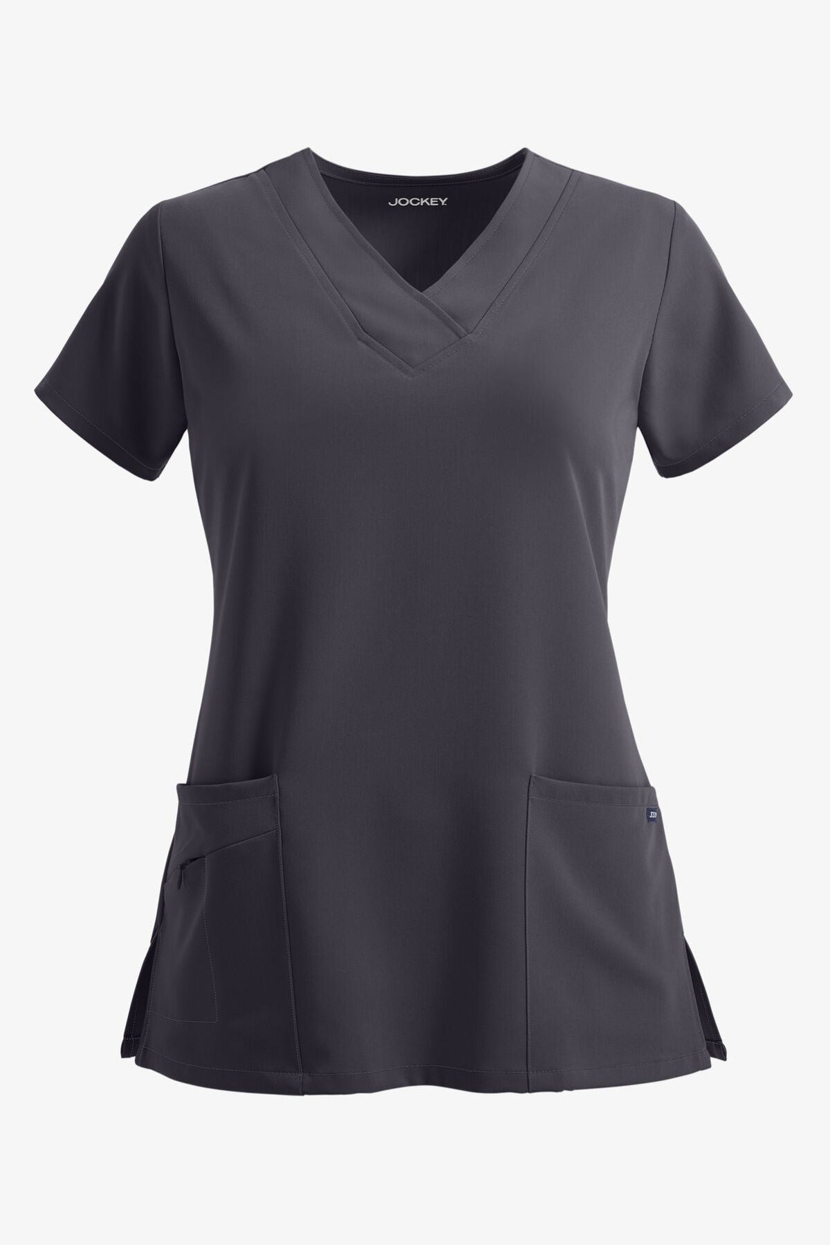 Jockey Scrub Top Classic V Neck in Charcoal at Parker's Clothing and Shoes.