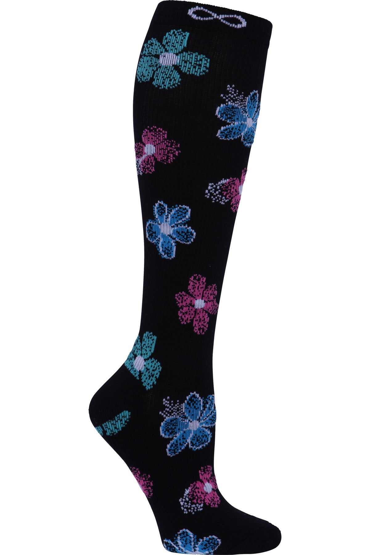 Cherokee Moderate Compression Socks Infinity Kickstart 15-20 mmHg Digital Daisy at Parker's Clothing and Shoes.