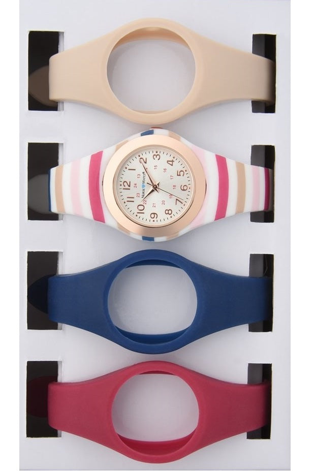Nurse Mates Watches Novelty Patterns at Parker's Clothing and Shoes. Kate Stripe with extra bands.