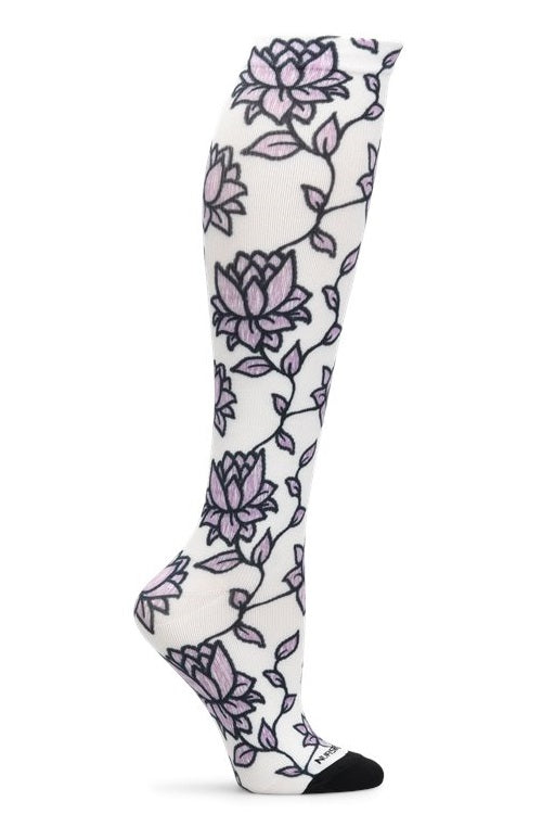 Nurse Mates Mild Compression Socks 360° Seamless 12-14 mmHg at Parker's Clothing and Shoes.  Lavender Lotus