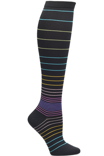 Nurse Mates Plus Size Compression Socks Wide Calf 12-14 mmHg at Parker's Clothing and Shoes. Plus size womens compression socks. Compression socks for nursing. Medical compression socks. Thin Ombre Stripe