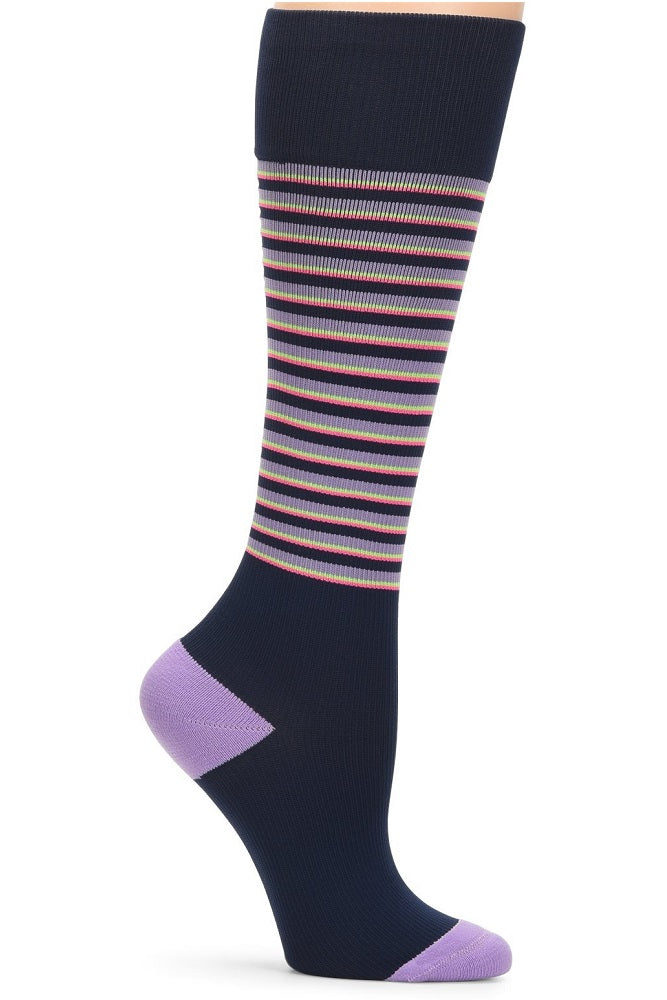 Nurse Mates Compression Socks 20-30 mmHg Firm Compression Navy Multi Stripe at Parker's Clothing and Shoes.