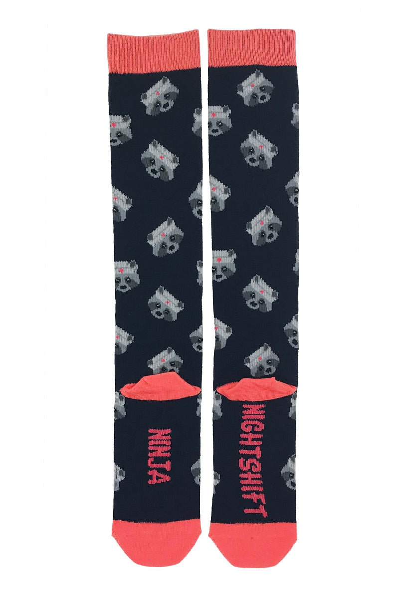 Cutieful Compression Socks Novelty patterns in 15-20 mmHG moderate compression at Parker's Clothing and Shoes. Pattern is Night Shift Ninja.