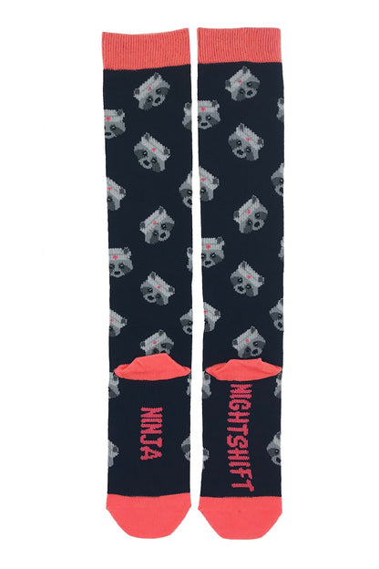 Cutieful Compression Socks Novelty patterns in 15-20 mmHG moderate compression at Parker's Clothing & Scrubs. Pattern is Night Shift Ninja.