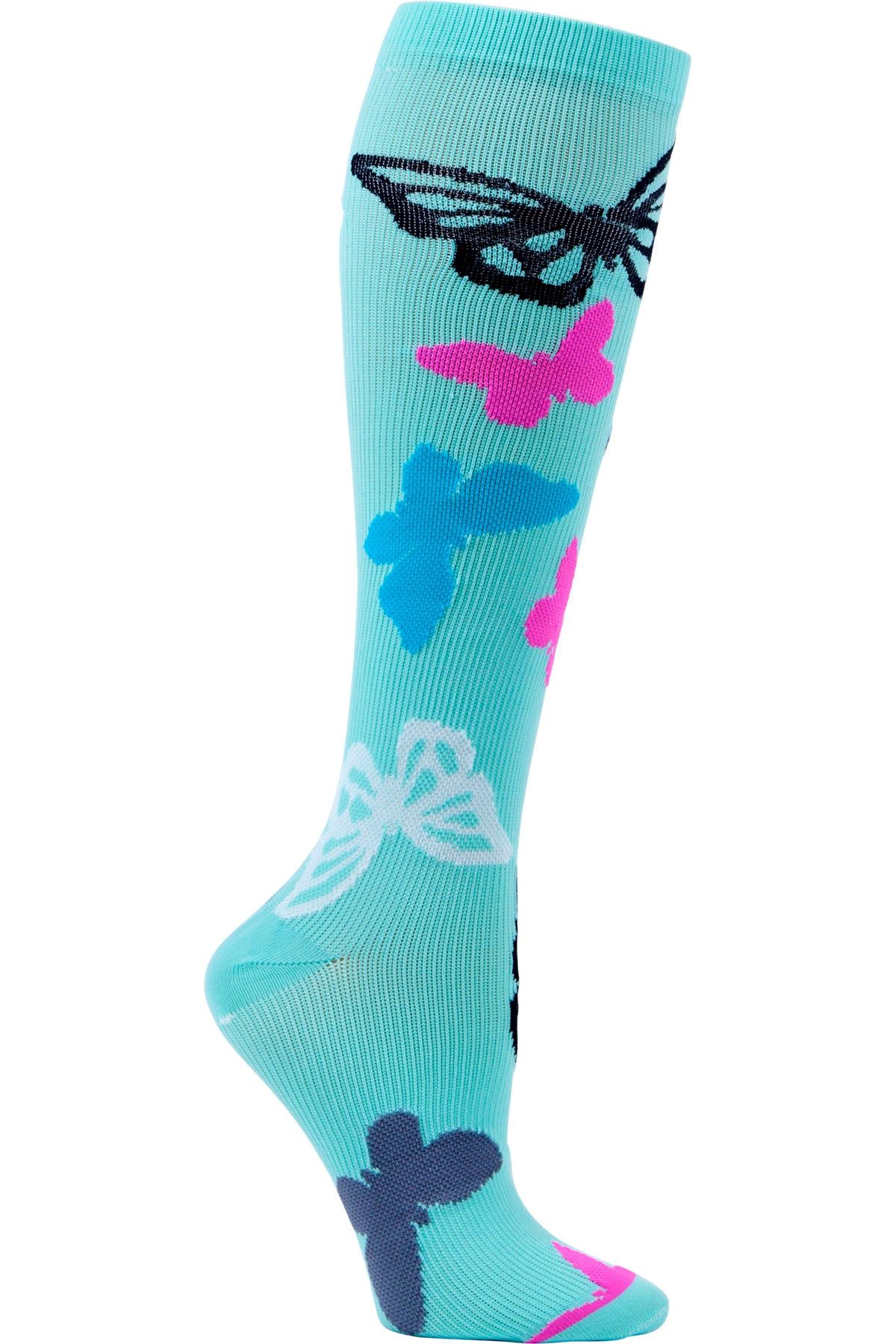 Cherokee Print Support Mild Compression Socks 8-12 mmHg Butterfly Away at Parker's Clothing and Shoes