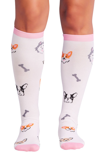 Cherokee Print Support Mild Compression Socks 8-12 mmHg Dog Love at Parker's Clothing and Shoes