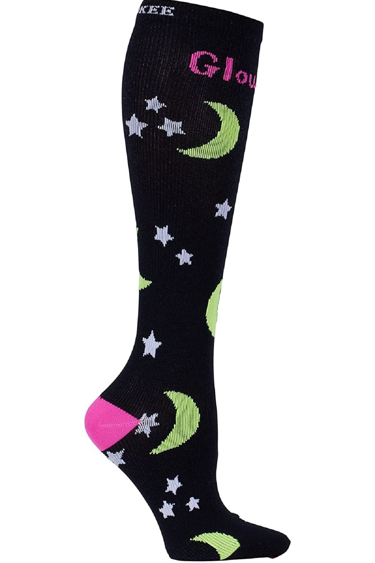 Cherokee Plus Print Support Mild Compression Socks Wide Calf 8-12 mmHg Glow Girl at Parker's Clothing and Shoes.