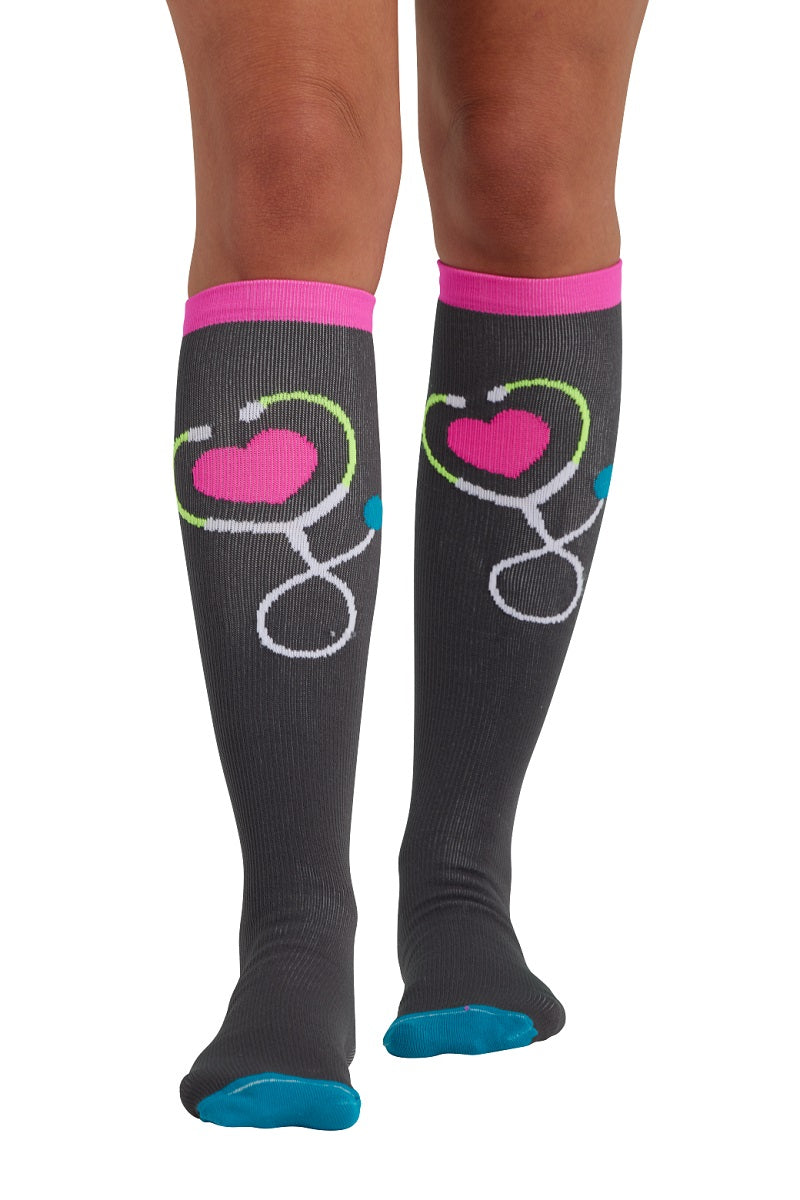 Cherokee Print Support Mild Compression Socks 8-12 mmHg in pattern Life Saver at Parker's Clothing and Shoes.