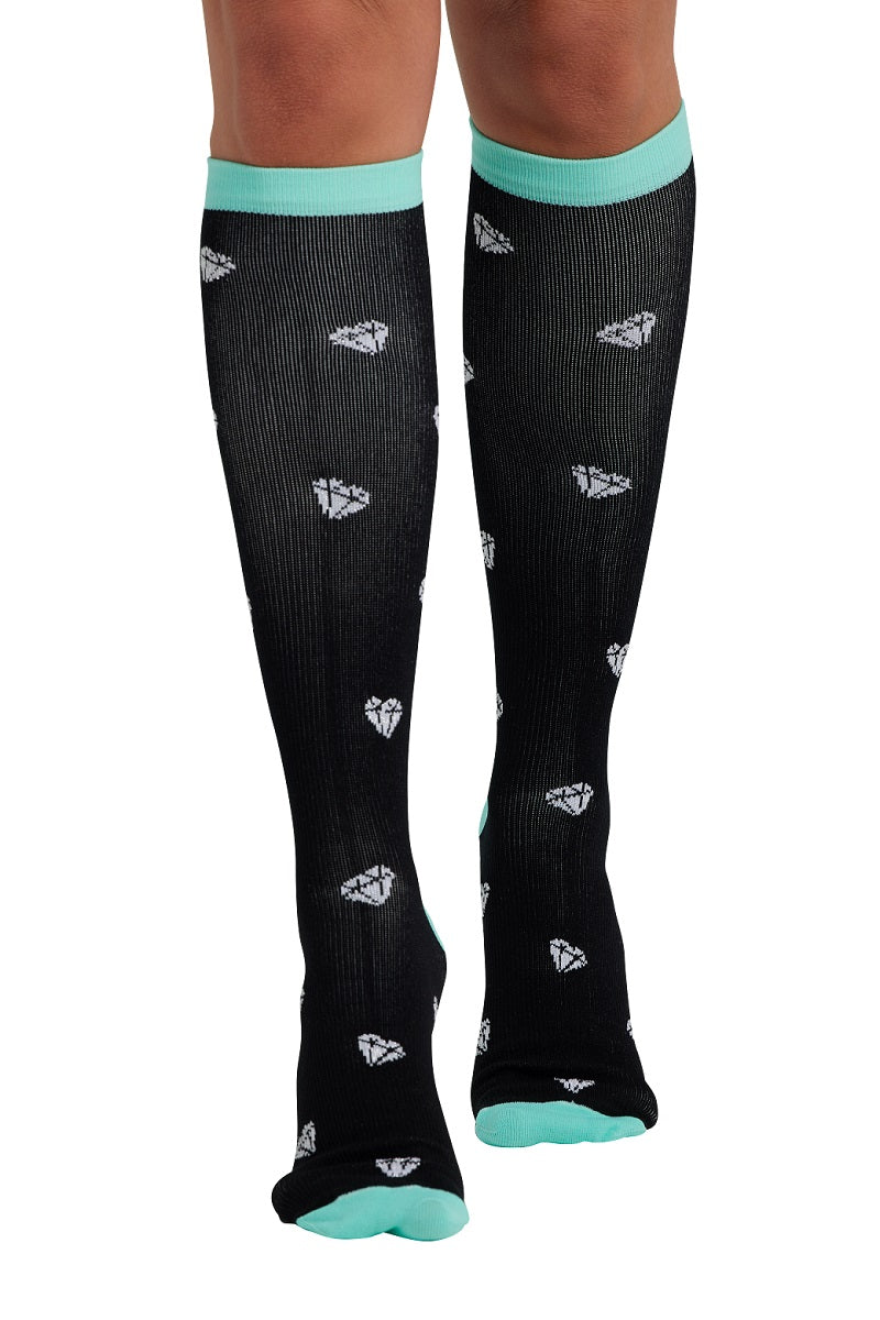Cherokee Print Support Mild Compression Socks 8-12 mmHg in pattern Nurses Rock at Parker's Clothing and Shoes.