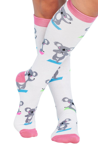 Cherokee Print Support Mild Compression Socks 8-12 mmHg Yoga Koala at Parker's Clothing and Shoes