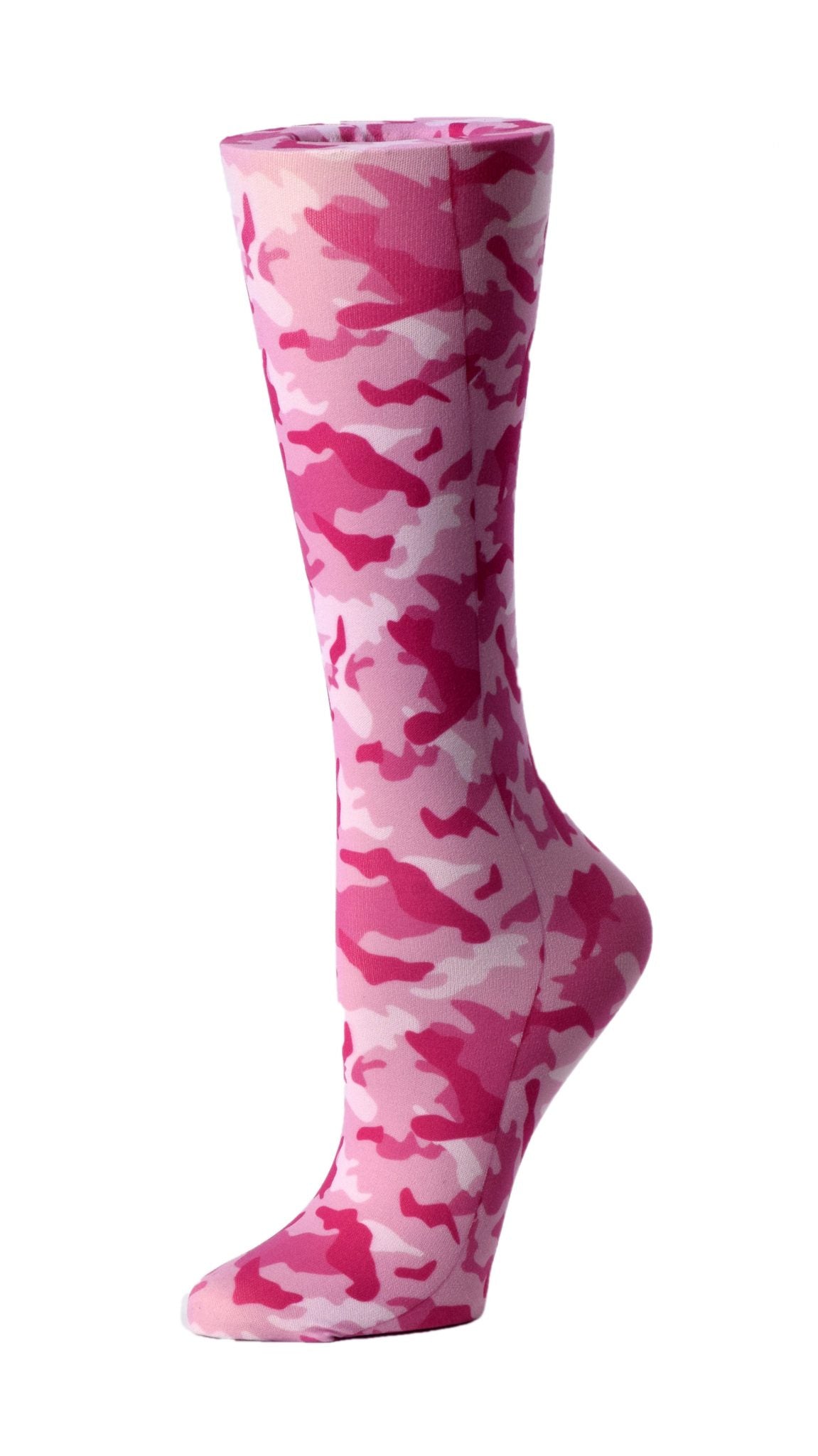 Cutieful Moderate Compression Socks 10-18 mmHg Knit in Print Patterns Pink Camo at Parker's Clothing and Shoes.