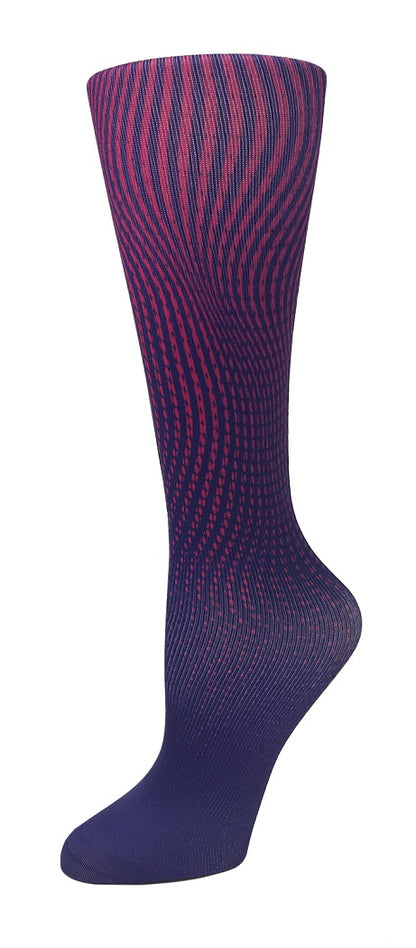 Cutieful Moderate Compression Socks 10-18 mmHg Knit in Print Patterns Purple Ombre at Parker's Clothing and Shoes.