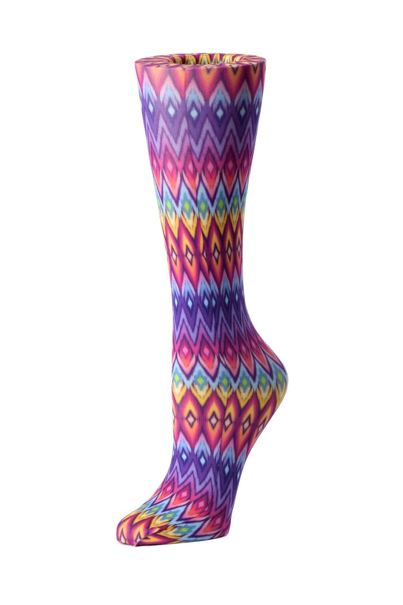 Cutieful Mild Compression Socks Sheer 8-15 mmHg in pattern Rainbow Diamond at Parker's Clothing and Shoes.
